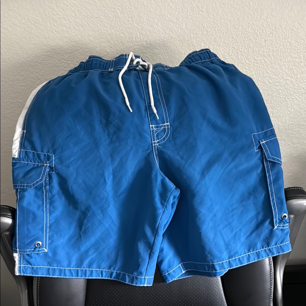 Sonoma Blue Swim Shorts with White Accents